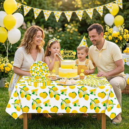 61Pcs Lemon Party Decorations Yellow Lemons Themed Birthday Party Supplies Lemonade Themed Tableware- Plate Napkins for Lemonade Theme Birthday Wedding Shower Supplies Serves 20
