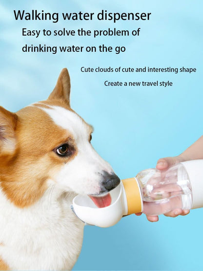 Dog Water Bottle with Food Container, Convenient Pet Water Bottle, Leak Proof Puppy Water Dispenser, for Pets Outdoor Walking Trips and Hiking, 12 oz, for Dogs and Cats
