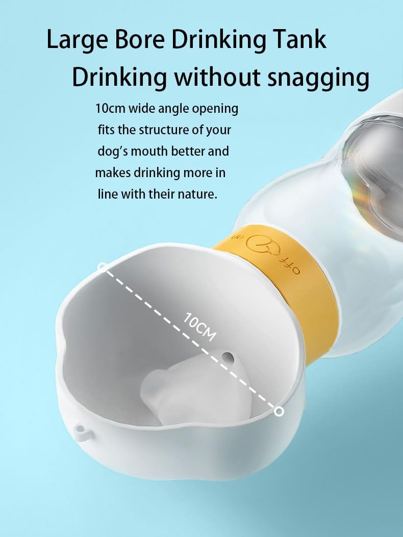 Dog Water Bottle with Food Container, Convenient Pet Water Bottle, Leak Proof Puppy Water Dispenser, for Pets Outdoor Walking Trips and Hiking, 12 oz, for Dogs and Cats