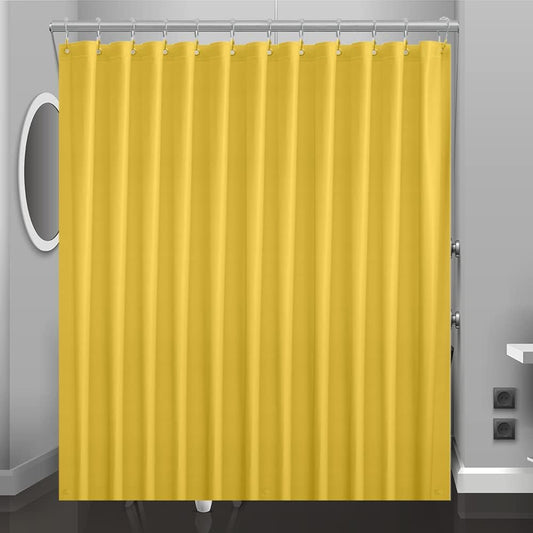 Yellow Cream Plastic Shower Curtain Or Liner, 72x72 Inch Lightweight Yellow Plastic Bathroom Shower Showroom Inner Curtain with Rustproof Metal Grommet Holes and Weighted Magnets