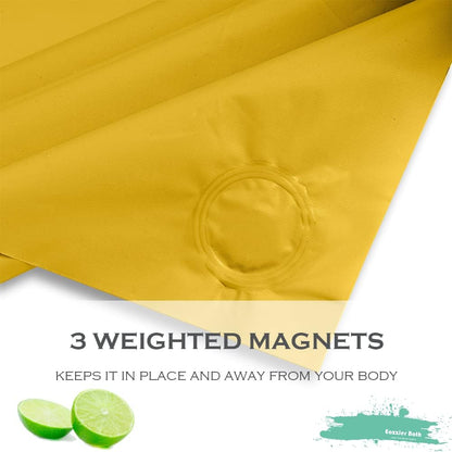Yellow Cream Plastic Shower Curtain Or Liner, 72x72 Inch Lightweight Yellow Plastic Bathroom Shower Showroom Inner Curtain with Rustproof Metal Grommet Holes and Weighted Magnets