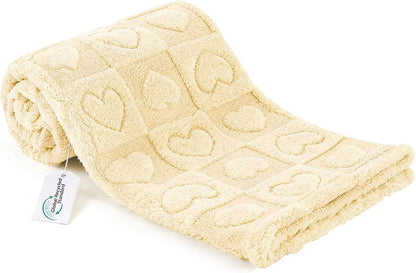 Pet Blanket for Dogs Cats, 300GSM Ultra Soft Coral Fleece Blanket, Washable Small Dog Cat Blanket, Calming Crate Mat, Furniture Protector for Couch Bed Car Seat, Beige, 25x35IN
