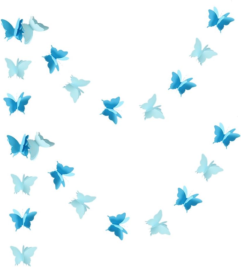 Butterfly Banner Decorative Paper Garland for Wedding, Baby Shower Birthday Theme Decor 110 Inches Long Pack of 2 Pieces Yellow
