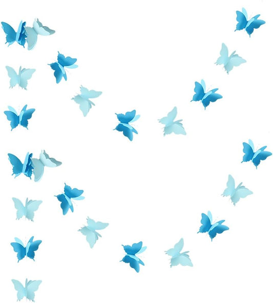 Butterfly Banner Decorative Paper Garland for Wedding, Baby Shower Birthday Theme Decor 110 Inches Long Pack of 2 Pieces Yellow