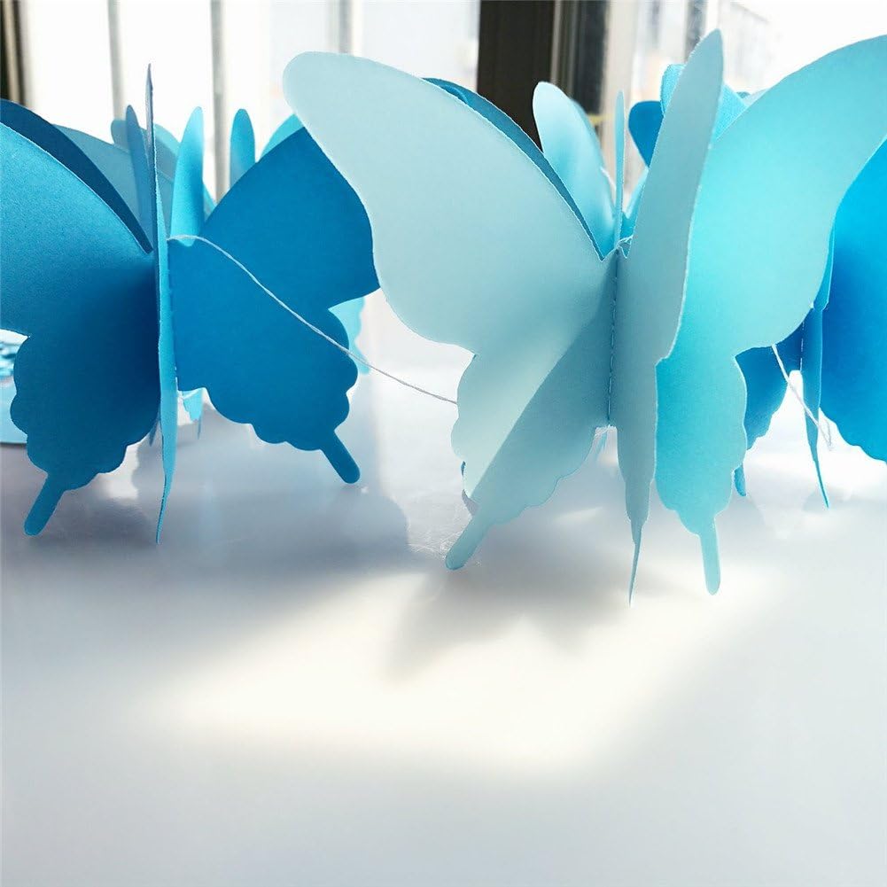 Butterfly Banner Decorative Paper Garland for Wedding, Baby Shower Birthday Theme Decor 110 Inches Long Pack of 2 Pieces Yellow