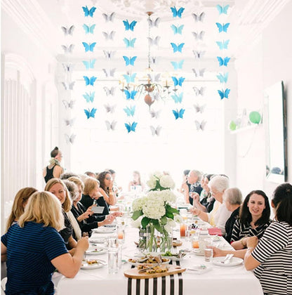 Butterfly Banner Decorative Paper Garland for Wedding, Baby Shower Birthday Theme Decor 110 Inches Long Pack of 2 Pieces Yellow