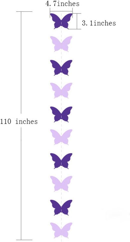 Butterfly Banner Decorative Paper Garland for Wedding, Baby Shower Birthday Theme Decor 110 Inches Long Pack of 2 Pieces Yellow