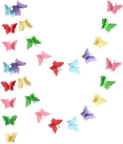 Butterfly Banner Decorative Paper Garland for Wedding, Baby Shower Birthday Theme Decor 110 Inches Long Pack of 2 Pieces Yellow