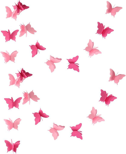 Butterfly Banner Decorative Paper Garland for Wedding, Baby Shower Birthday Theme Decor 110 Inches Long Pack of 2 Pieces Yellow