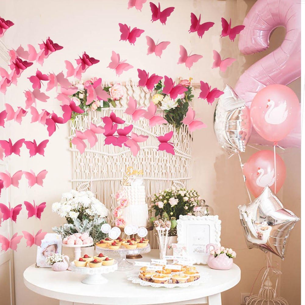 Butterfly Banner Decorative Paper Garland for Wedding, Baby Shower Birthday Theme Decor 110 Inches Long Pack of 2 Pieces Yellow
