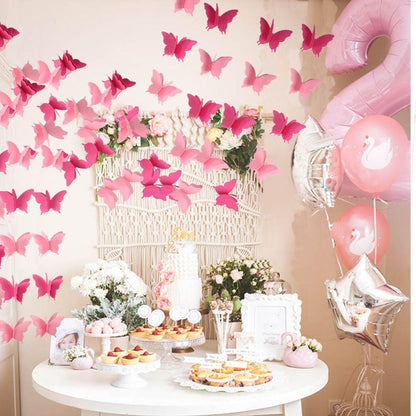 Butterfly Banner Decorative Paper Garland for Wedding, Baby Shower Birthday Theme Decor 110 Inches Long Pack of 2 Pieces Yellow