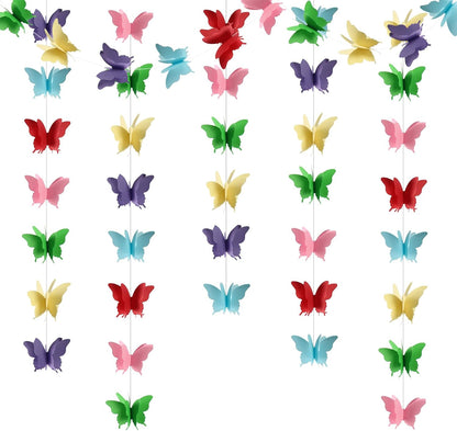 Butterfly Banner Decorative Paper Garland for Wedding, Baby Shower Birthday Theme Decor 110 Inches Long Pack of 2 Pieces Yellow