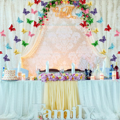 Butterfly Banner Decorative Paper Garland for Wedding, Baby Shower Birthday Theme Decor 110 Inches Long Pack of 2 Pieces Yellow