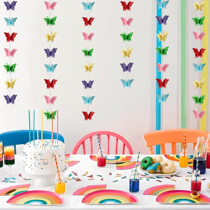 Butterfly Banner Decorative Paper Garland for Wedding, Baby Shower Birthday Theme Decor 110 Inches Long Pack of 2 Pieces Yellow