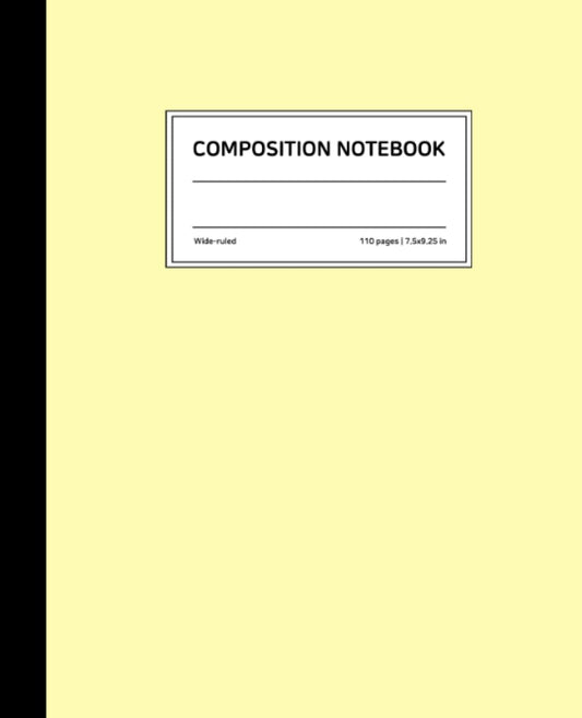 Lemon Lime Light Yellow Composition Notebook : Wide Ruled, 7.5 × 9.25 Inches, Soft Matte Cover, 110 Pages: Assorted Colors comp journal for school student, college