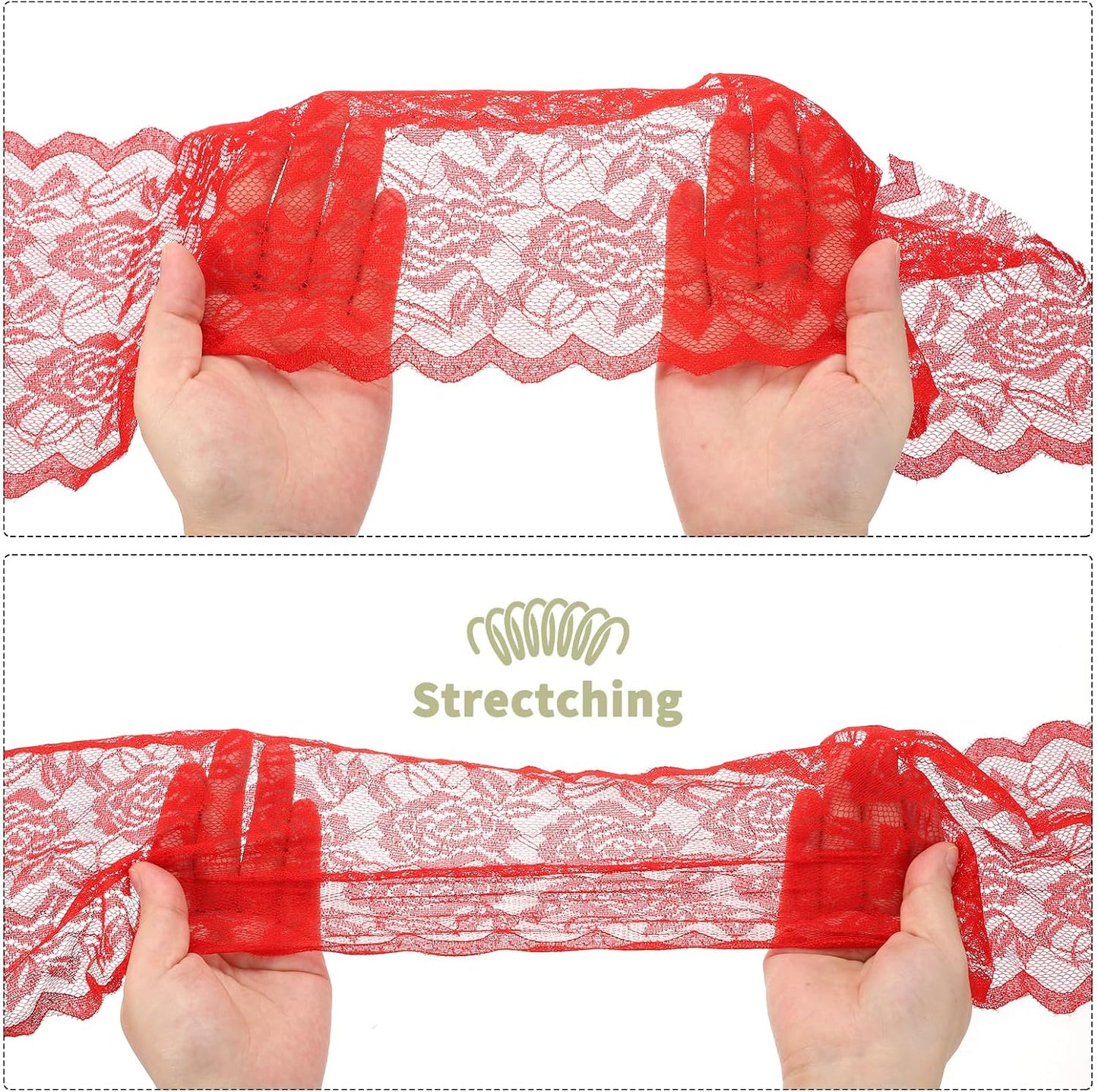 6 Inch Wide 5 Yard Lace Ribbon Floral Pattern Light Yellow Lace Trim Ribbon for Sewing Making, and DIY Crafts, Gift Wrapping, Bouquets, Wedding Decor