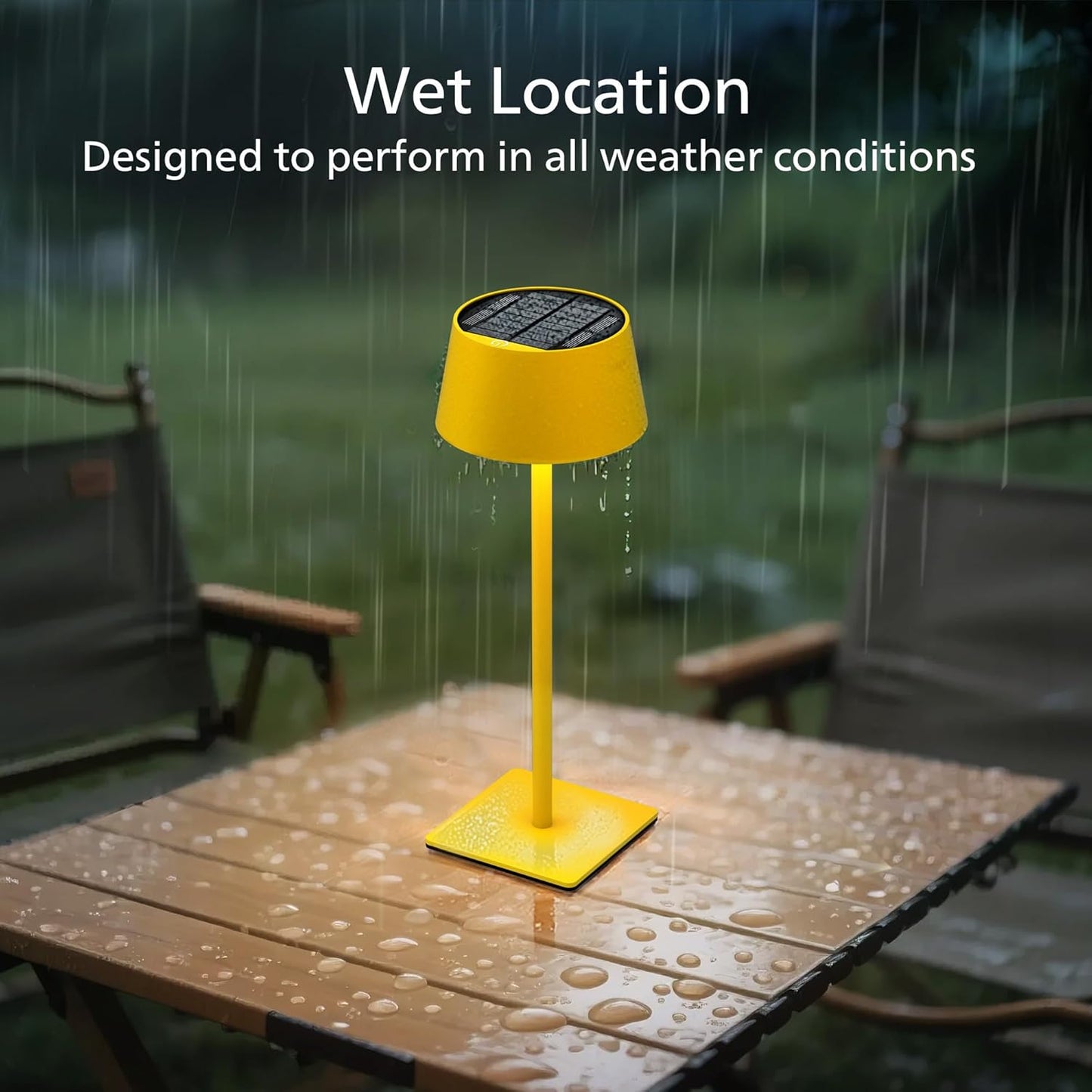 Philips Solar Outdoor Table Lamp, Portable LED Desk Light,Cordless Battery-Operated，2 Adjustable Height, Touch Control & Stepless Dimming Night Light，Waterproof for Garden, Bedroom
