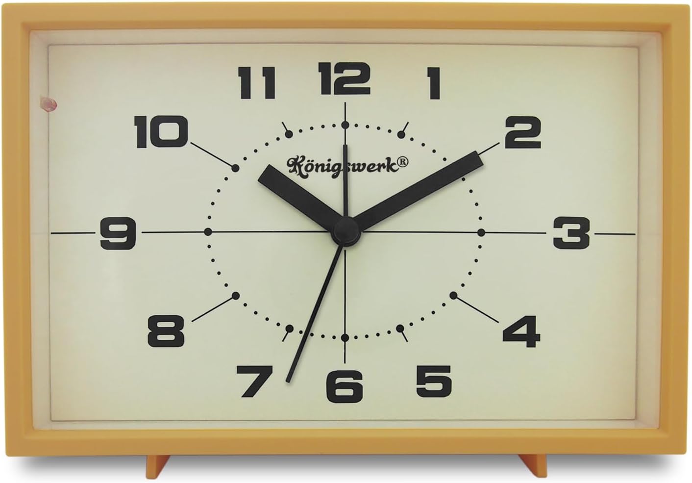 Analog Alarm Clock, 6 inch Silent Non Ticking Small Clock with Night Light, Battery Operated Simply Design for Bedroom, Bedside, Living Room, Room Decor, Desk, Table (Yellow)