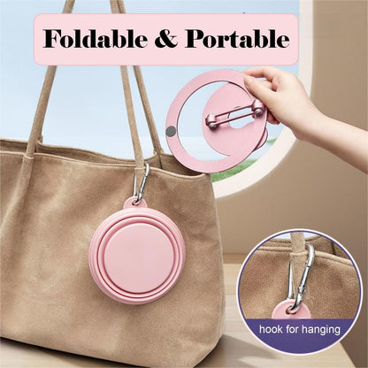 Collapsible Elevated Cat Dog Food Bowl, Portable Raised Pet Food Water Dish, Adjustable Tilted Food Feeder for Indoor Outdoor Cats Dogs, Whisker Friendly Cat Feeding Watering Dish for Travelling