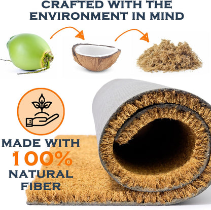 MAINEVENT Lemon Doormat, 30x17 Inch, Outdoor Rug, Yellow Coir Doormat, Hello Spring Door Mat | Non-Slip PVC Backing, No-bleed Stays Vibrant in Covered Outdoor Areas
