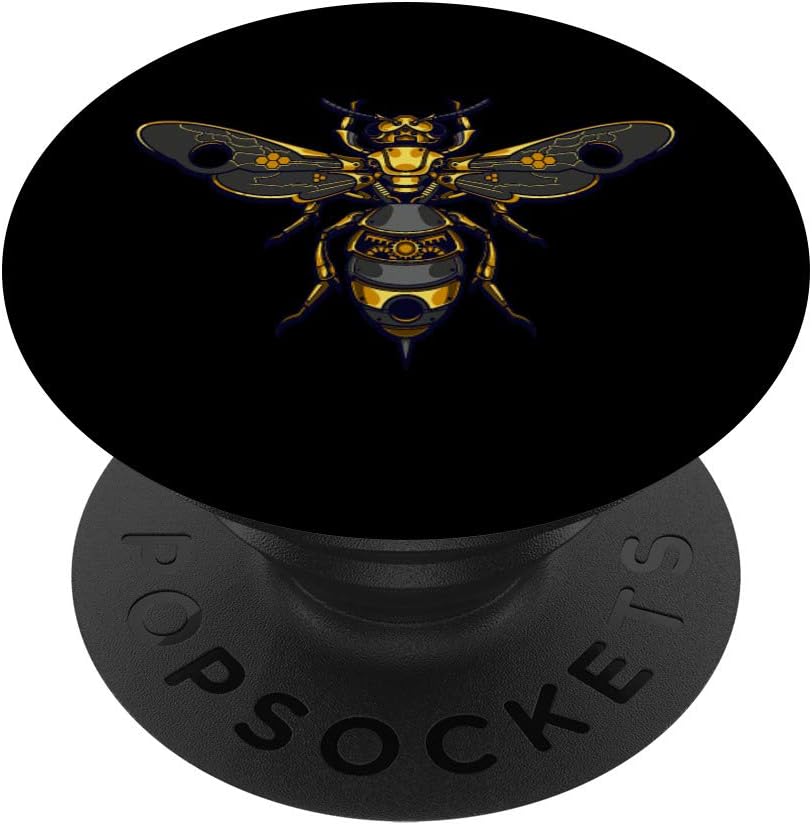 Steampunk Bee - Mechanical yellow and black PopSockets PopGrip: Swappable Grip for Phones & Tablets