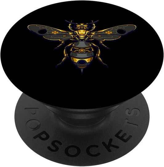Steampunk Bee - Mechanical yellow and black PopSockets PopGrip: Swappable Grip for Phones & Tablets