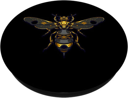 Steampunk Bee - Mechanical yellow and black PopSockets PopGrip: Swappable Grip for Phones & Tablets