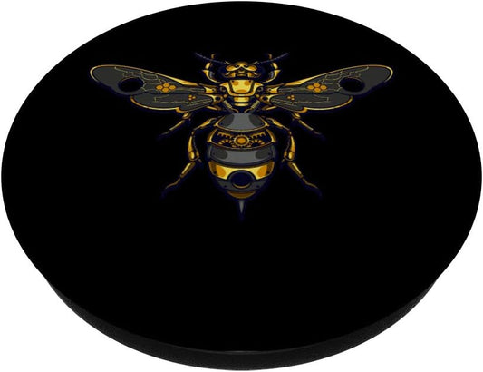 Steampunk Bee - Mechanical yellow and black PopSockets PopGrip: Swappable Grip for Phones & Tablets