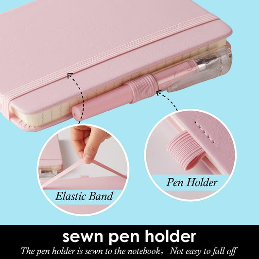 Small Notebook Journal with Pen, Mini Pocket Notepad for Women, Small Pocket Size Note pads for Note Taking, Pink, Yellow, Sky Blue Note Book