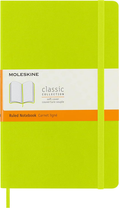 Classic Notebook, Soft Cover, Large (5" x 8.25") Ruled/Lined, Lemon Green, 192 Pages