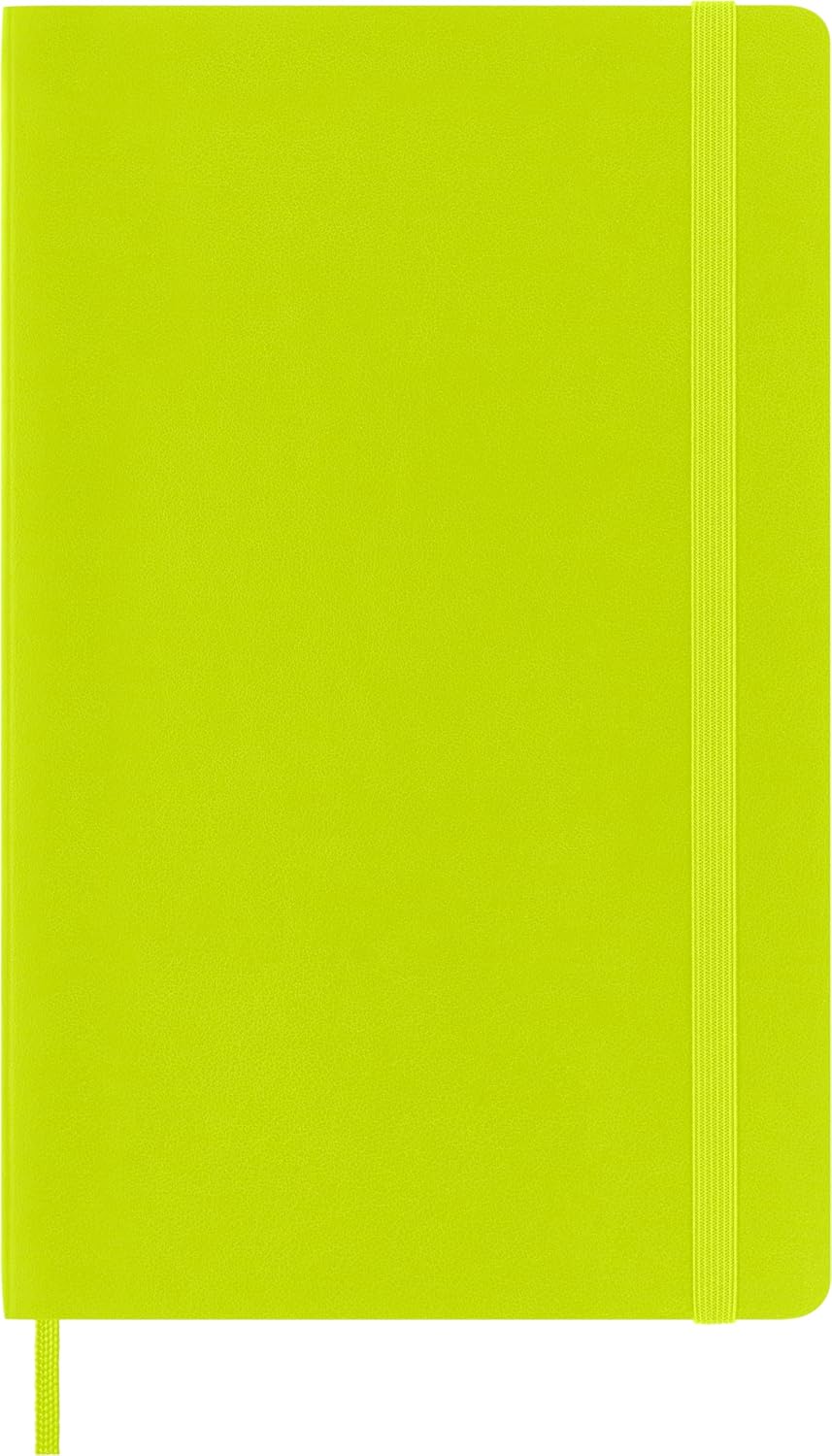 Classic Notebook, Soft Cover, Large (5" x 8.25") Ruled/Lined, Lemon Green, 192 Pages