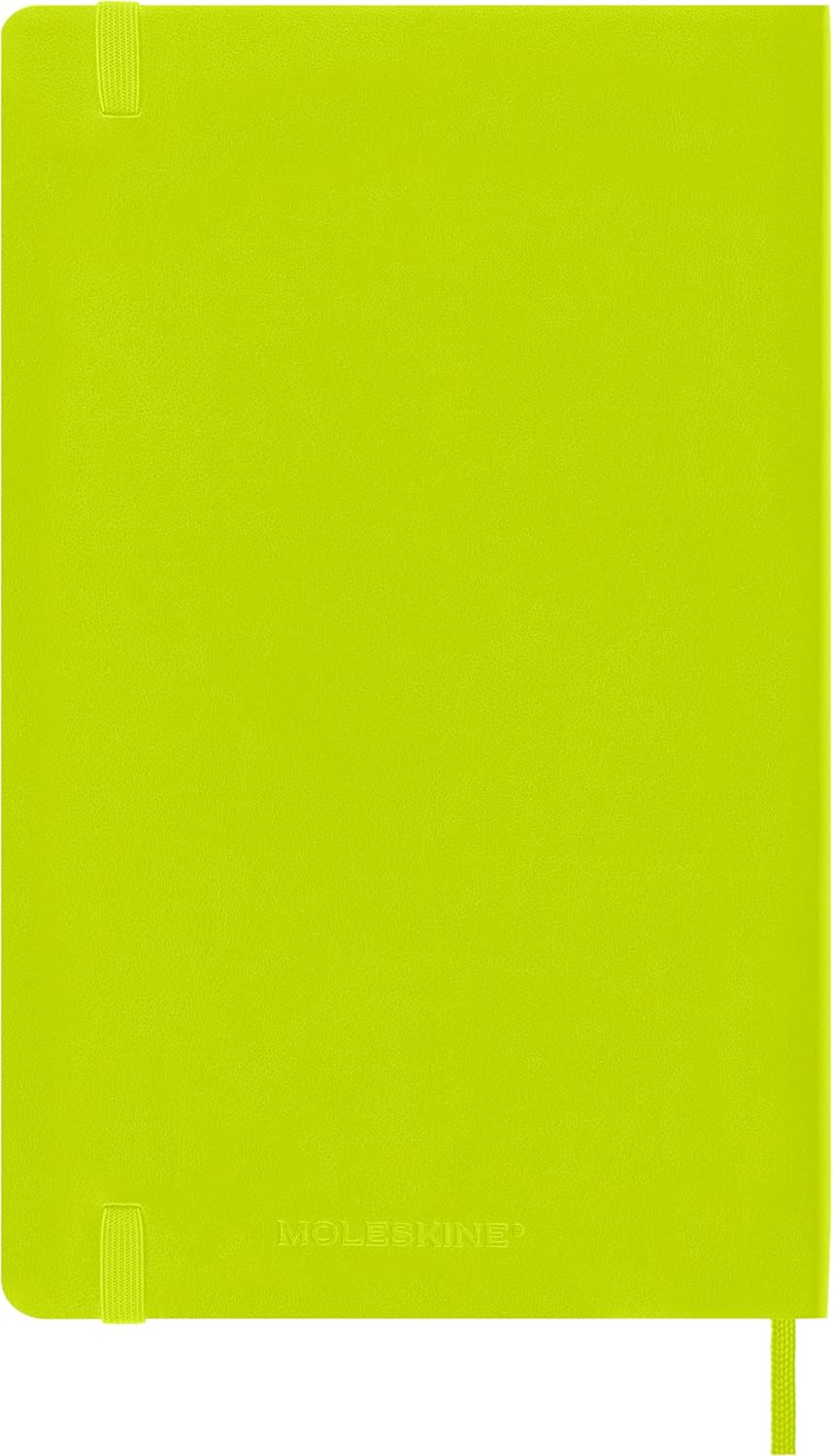 Classic Notebook, Soft Cover, Large (5" x 8.25") Ruled/Lined, Lemon Green, 192 Pages