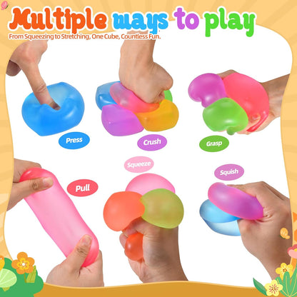 Squishy Cube for Kids & Adults, Ice Cube Squishy Slow Rising Squishy Fidget Toys, Squeeze Toys for Stress Relief, Classroom Prizes Party Favors Birthday Gifts(Yellow)