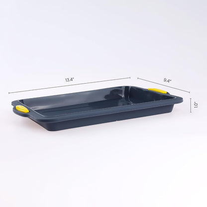 3 Packs Cake Pan Nonstick Silicone Baking Pan, Easy Release, Heat Resistant Sheet Pans for Baking Cakes, Cheesecakes 13.4 * 9.4 * 1in Yellow