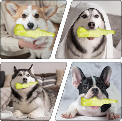 Water Bottle Dog Toy,Dog Toys for Aggressive Chewers,Water Bottle with Tennis Ball,Suitable for Small and Medium Pets to Exercise Outdoors(Yellow)