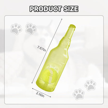 Water Bottle Dog Toy,Dog Toys for Aggressive Chewers,Water Bottle with Tennis Ball,Suitable for Small and Medium Pets to Exercise Outdoors(Yellow)