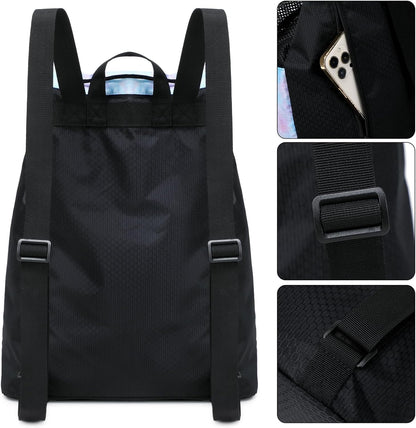 Large Mesh Drawstring Backpack with Shoe Bag, Durable Swimming String Sack with Handle for Sports Gym Yoga Beach Travel
