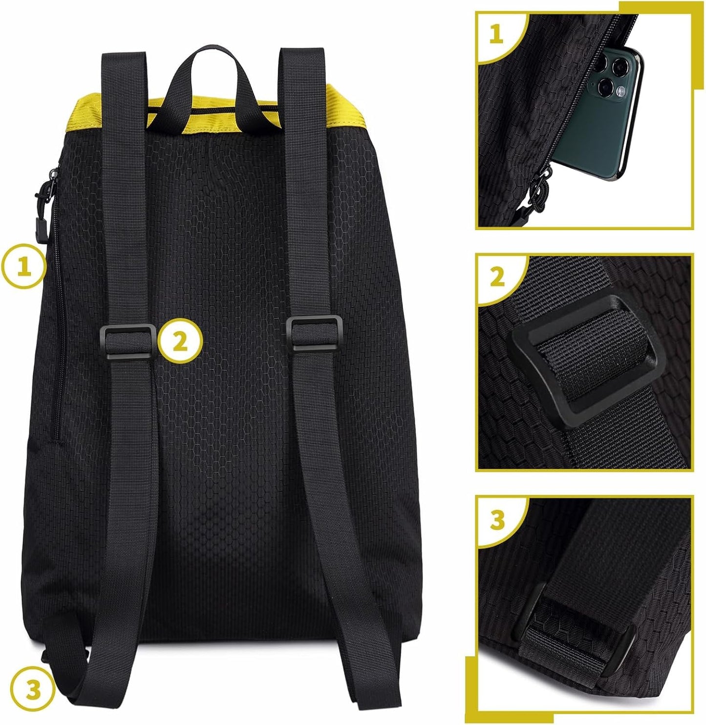 Large Mesh Drawstring Backpack with Shoe Bag, Durable Swimming String Sack with Handle for Sports Gym Yoga Beach Travel