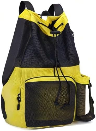 Large Mesh Drawstring Backpack with Shoe Bag, Durable Swimming String Sack with Handle for Sports Gym Yoga Beach Travel