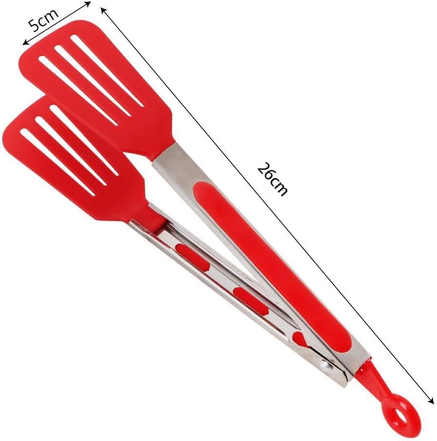 Cooking Tongs Kitchen Tongs with Silicone Tips Heavy Duty Stainless Steel Food Tongs Heat Resistant up to 230°F for Grill, BBQ, Frying, Baking(Yellow)