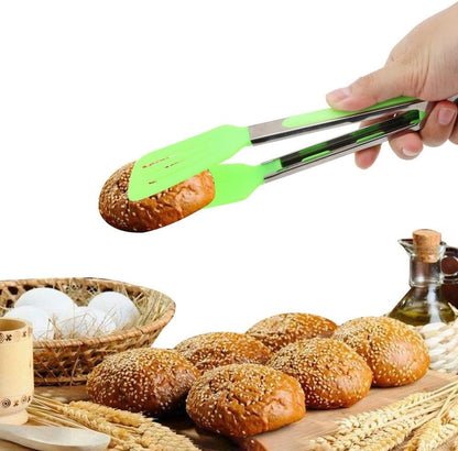 Cooking Tongs Kitchen Tongs with Silicone Tips Heavy Duty Stainless Steel Food Tongs Heat Resistant up to 230°F for Grill, BBQ, Frying, Baking(Yellow)