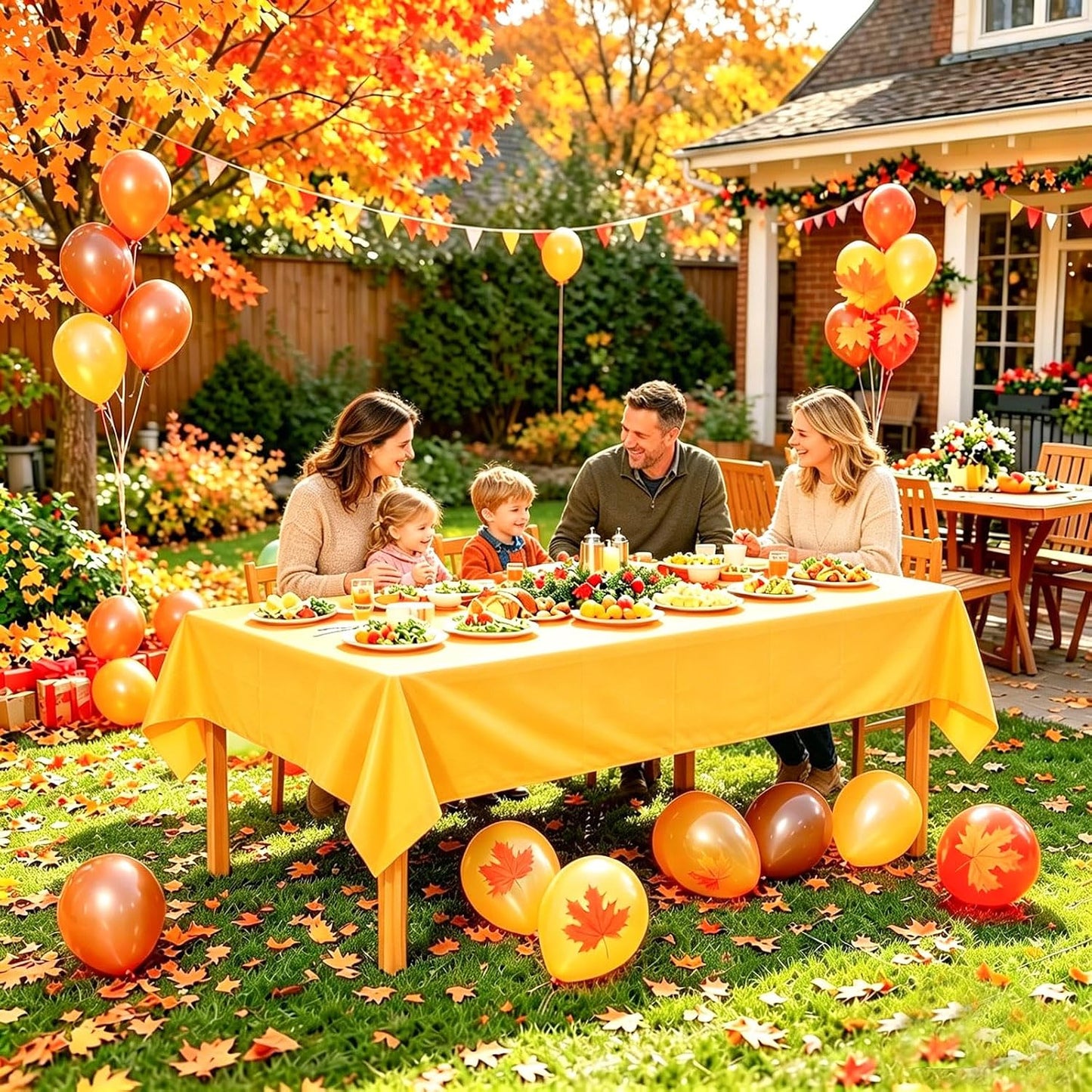 2Pcs Yellow Plastic Table Cloth, 54 x 108 Inch Rectangle Disposable Tablecloth for Birthday, Wedding, Picnic, Holiday Party