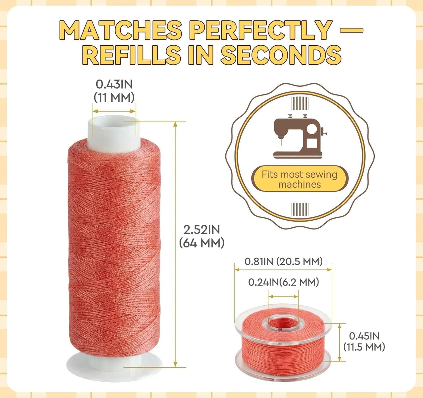 ilauke 95Pcs Sewing Thread Kit, 45 Colors Thread | 400 Yards Thread for Sewing Machine & Hand, AAA-Grade Polyester Threads with Prewound Bobbins, Easy to Find the End