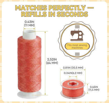 ilauke 95Pcs Sewing Thread Kit, 45 Colors Thread | 400 Yards Thread for Sewing Machine & Hand, AAA-Grade Polyester Threads with Prewound Bobbins, Easy to Find the End