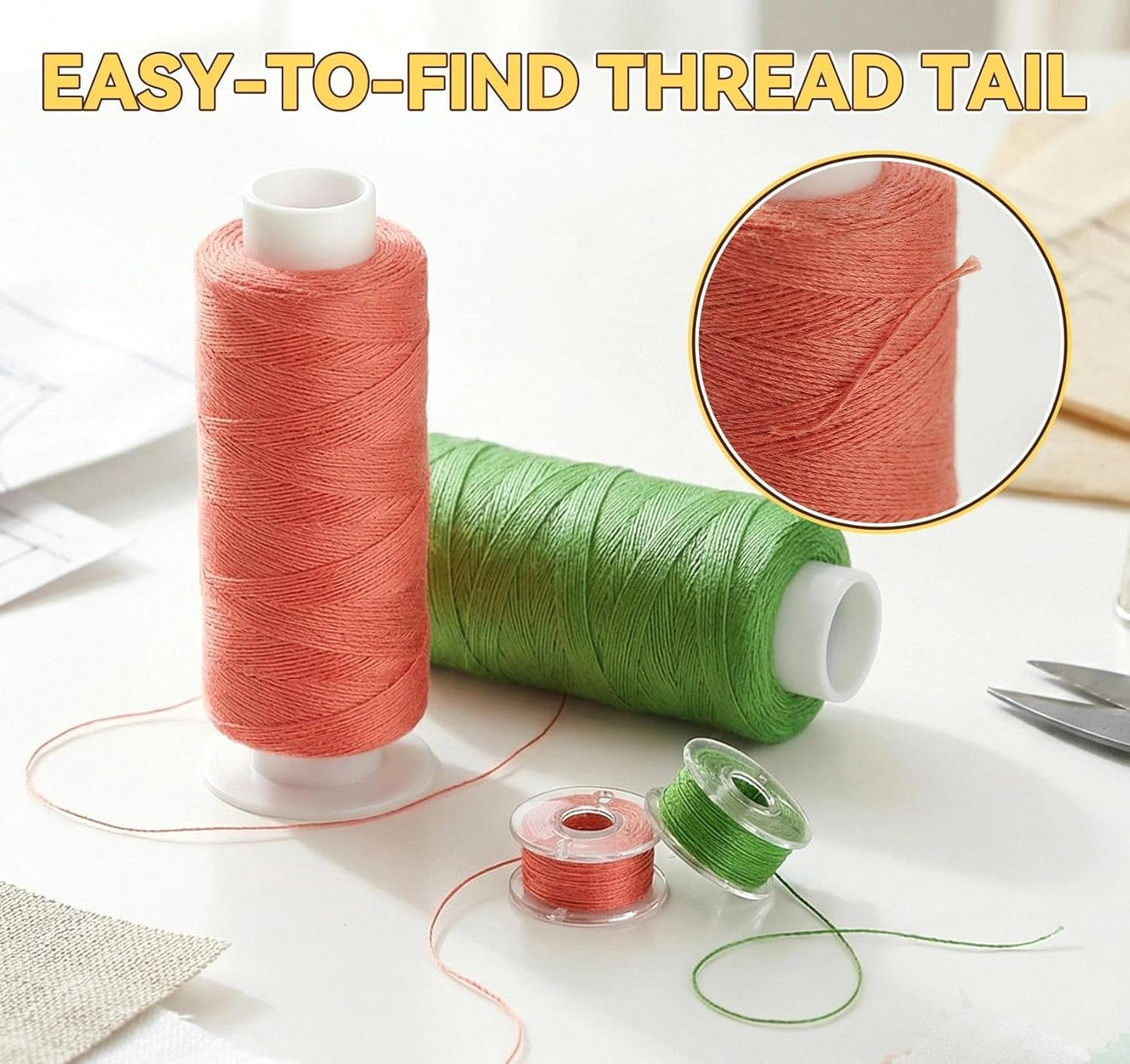 ilauke 95Pcs Sewing Thread Kit, 45 Colors Thread | 400 Yards Thread for Sewing Machine & Hand, AAA-Grade Polyester Threads with Prewound Bobbins, Easy to Find the End