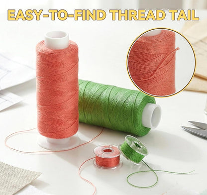 ilauke 95Pcs Sewing Thread Kit, 45 Colors Thread | 400 Yards Thread for Sewing Machine & Hand, AAA-Grade Polyester Threads with Prewound Bobbins, Easy to Find the End