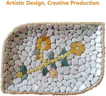 0.78"-1.57" Irregular Ceramics Mosaic Tiles,1.1LB Mosaic Pieces Stones for Home Decoration DIY Craft Plates Flowerpots Vases Cups Mosaic Making Supplies (Yellow)