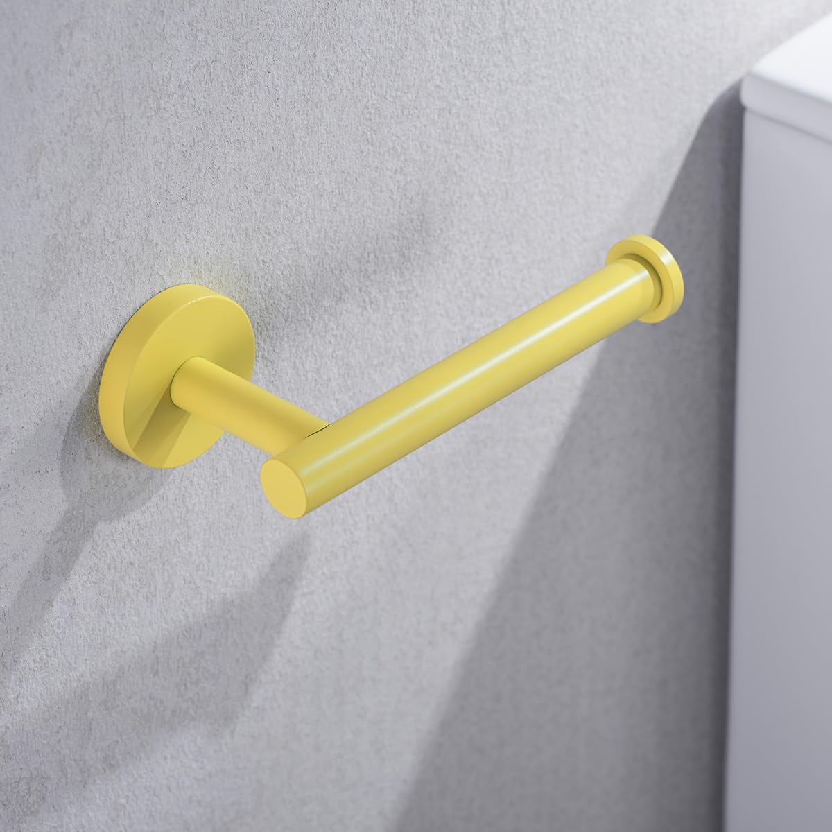 Toilet Paper Holder -Sturdy Round Yellow Toilet Paper Holder Wall Mount for Bathroom, Premium SUS 304 Stainless Steel Toilet Paper Roll Holder,Drilling,96006-6YL
