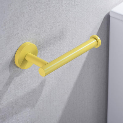 Toilet Paper Holder -Sturdy Round Yellow Toilet Paper Holder Wall Mount for Bathroom, Premium SUS 304 Stainless Steel Toilet Paper Roll Holder,Drilling,96006-6YL