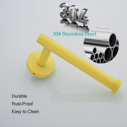Toilet Paper Holder -Sturdy Round Yellow Toilet Paper Holder Wall Mount for Bathroom, Premium SUS 304 Stainless Steel Toilet Paper Roll Holder,Drilling,96006-6YL
